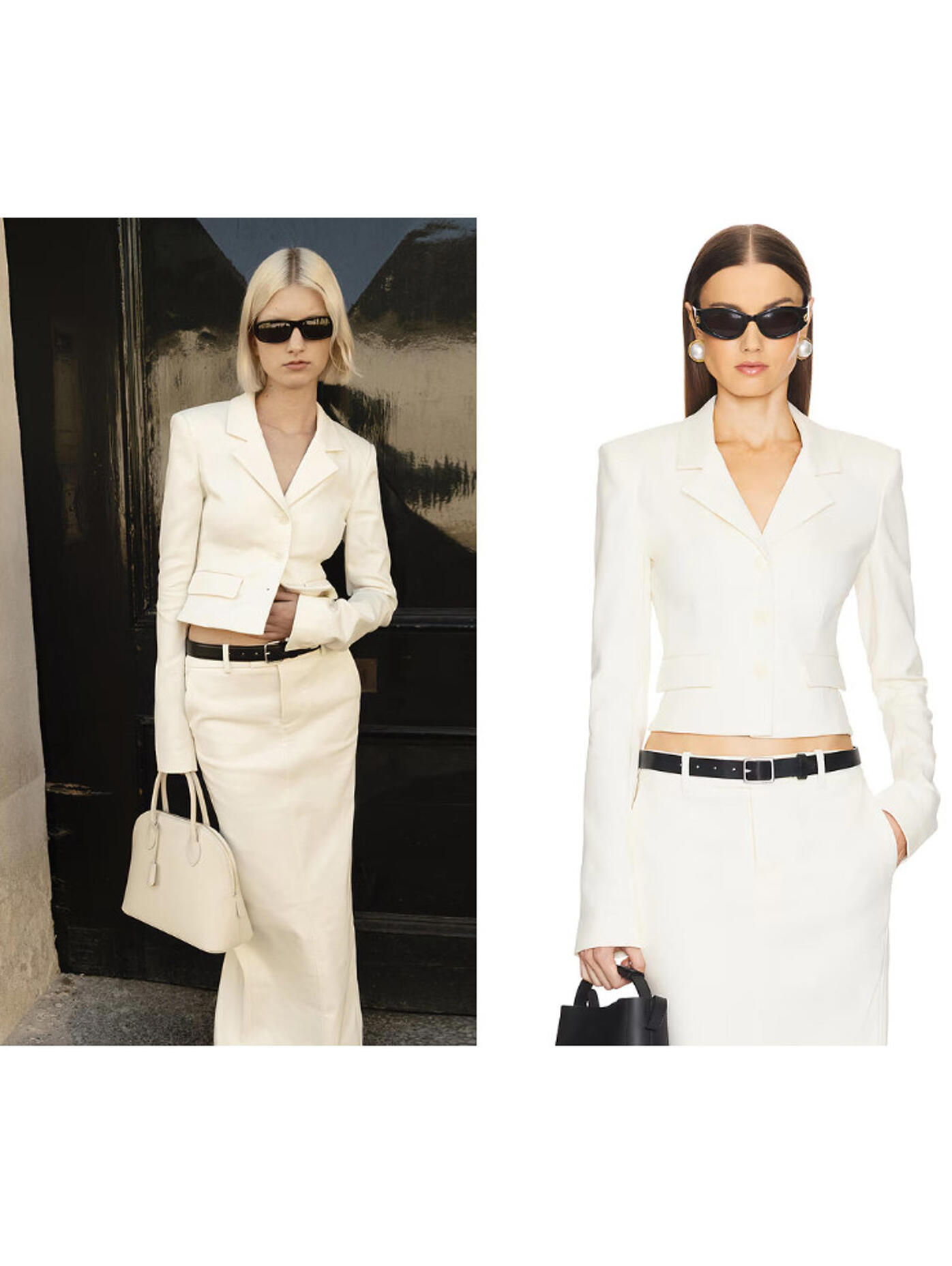 Revolve Helsa The Lady Jacket Cropped Cream Size M Nwt $278msrp